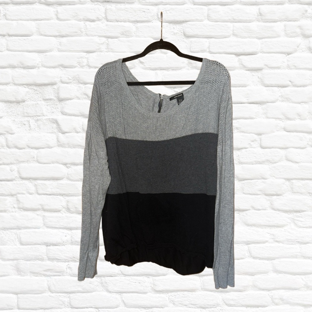 Colorblock Women's Top - Gray and Black